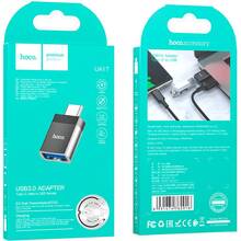 Адаптер HOCO UA17 Type-C male to USB female USB3.0 adapter Black (6931474762016)