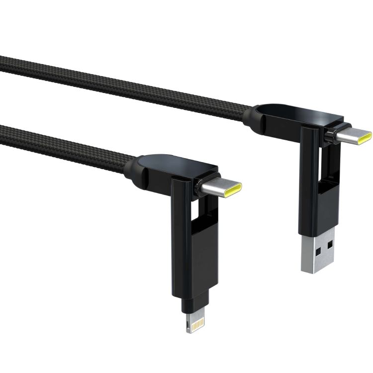 Кабель ROLLING SQUARE inCharge 6 in 1 3м Black (XLL01R) Тип USB – Lightning/micro-USB/USB Type-C