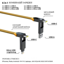 Кабель ROLLING SQUARE 6in1 inCharge XL 3 м Yellow (XLL03R)