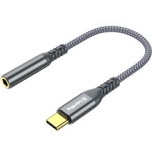 Кабель COLORWAY Female Audio USB Type-C - аудіо 3.5 мм 14 см Gray (CW-AD-CJ)