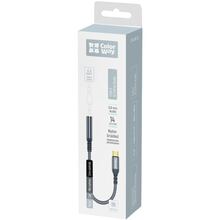 Кабель COLORWAY Female Audio USB Type-C - аудіо 3.5 мм 14 см Gray (CW-AD-CJ)
