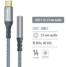 Кабель COLORWAY Female Audio USB Type-C - аудіо 3.5 мм 14 см Gray (CW-AD-CJ)