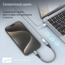 Кабель COLORWAY USB Type-C - Lightning 17.5 см Gray (CW-AD-CL)