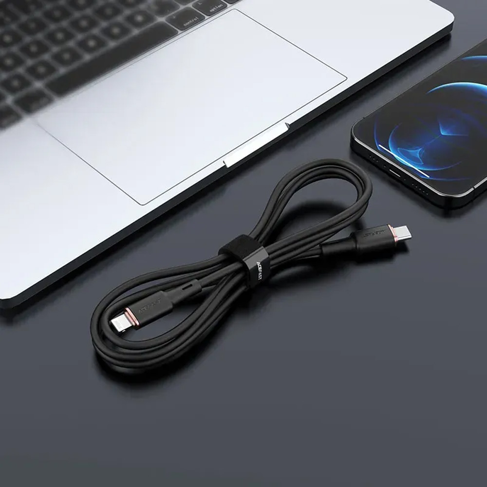 Кабель ACEFAST C2-01 USB Type-C - Lightning 3A 20W 1.2м Black (6974316280644) Довжина 1.8