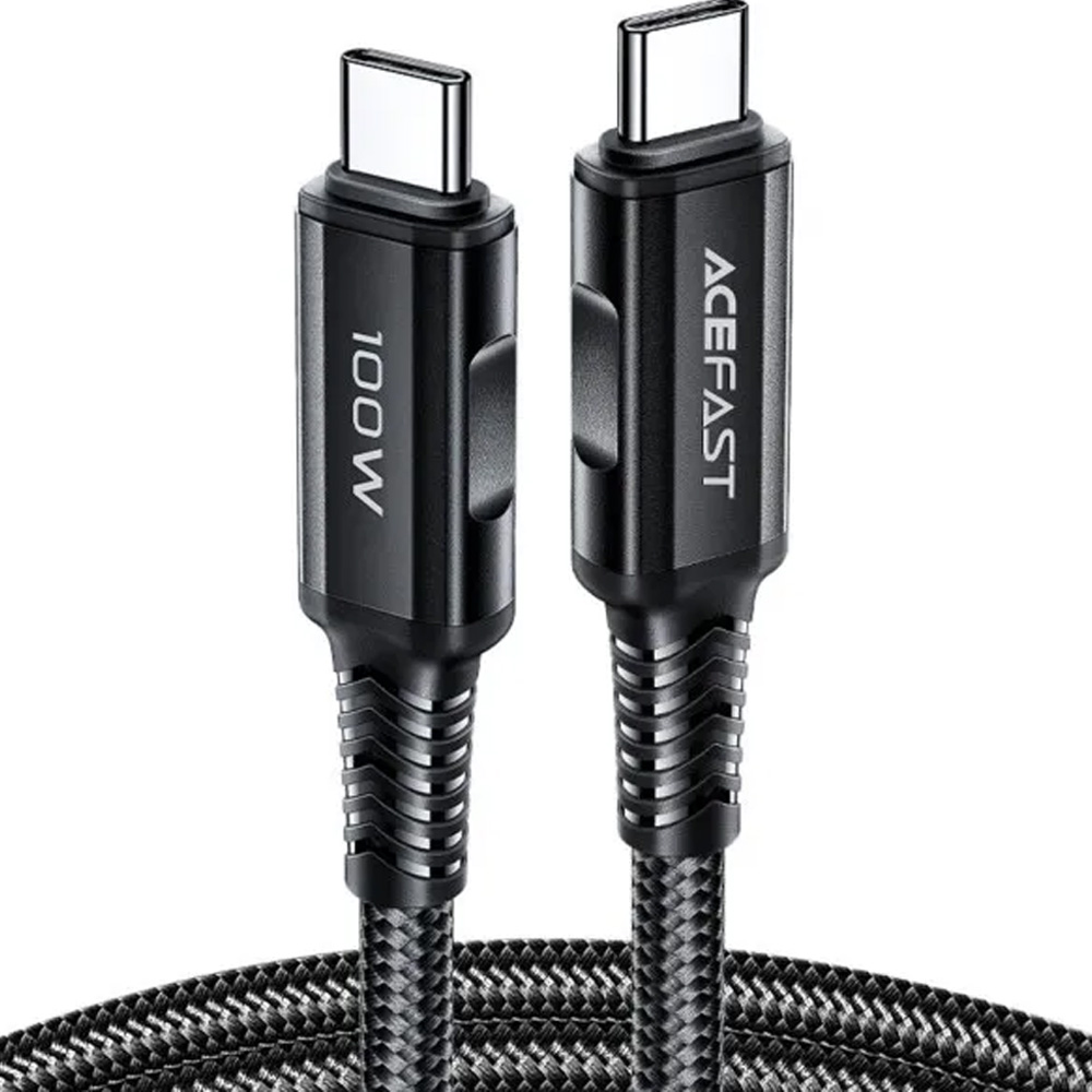 Кабель ACEFAST C4-03 USB Type-C - USB Type-C 5A 100W 2m Black (6974316280996) Підсвітка False