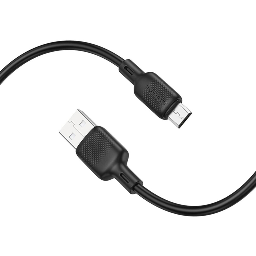 Кабель BOROFONE BX113 Lenny USB - Micro USB 1м Black (6941991115417) Підсвітка False