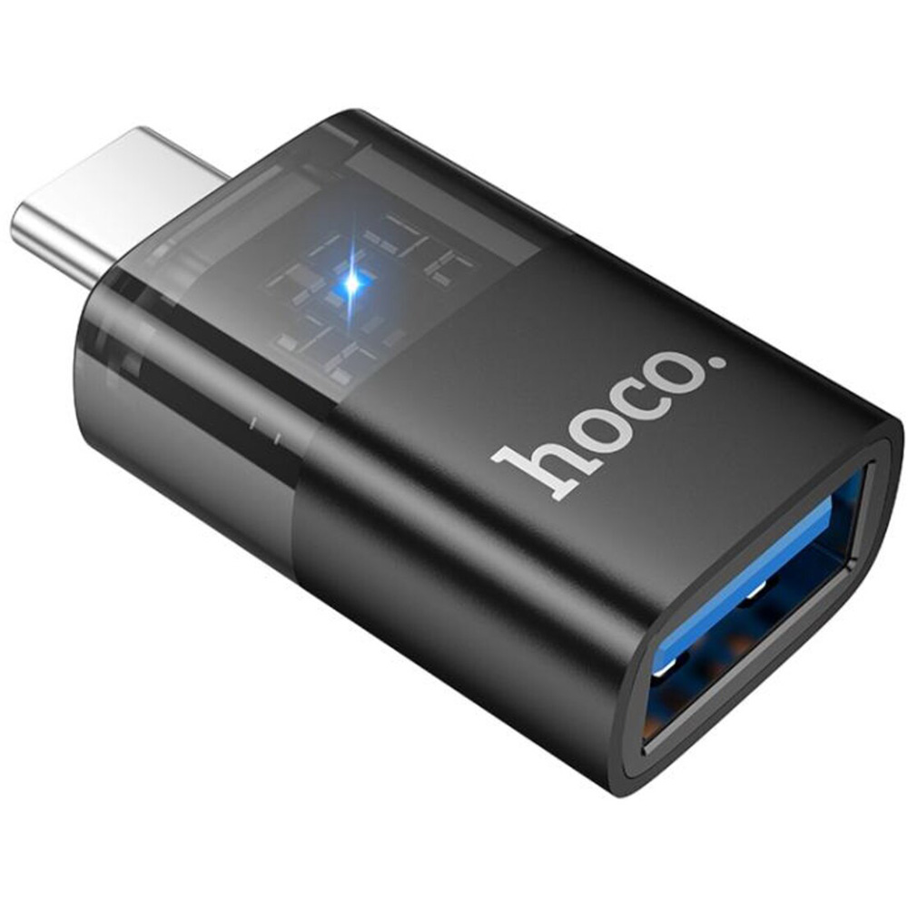 Адаптер HOCO UA36B USB Type-C - USB OTG Black (6942007647199) Підсвітка True
