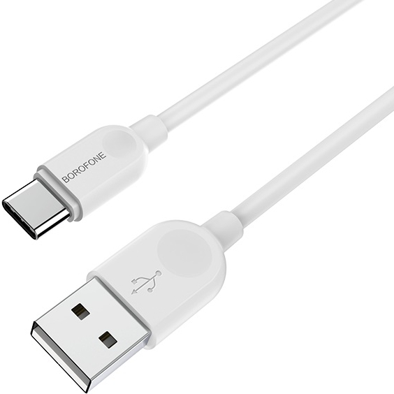 Кабель BOROFONE BX14 LinkJet USB - USB Type-C 2 м White (6957531090021) Дополнительно Сила тока: 2.4 А; Материал: кабель PVC, разъем TPE, медная жила