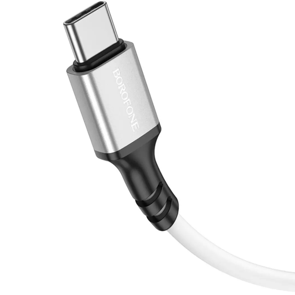 Кабель BOROFONE BX83 Famous USB - USB Type-C 1 м White (6974443386424) Додатково Сила струму: до 3 А; Матеріал: зовнішнє обплетення - вогнестійкий силікон, конектори з алюмінієвого сплаву