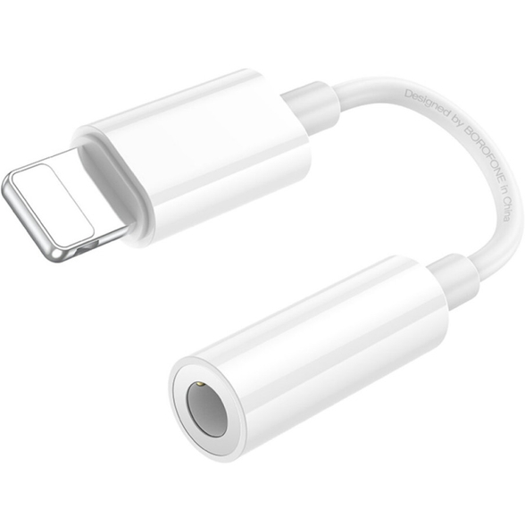 Адаптер BOROFONE BV21 Genuine Lightning - AUX 3.5 мм 8.2 см White Тип Lightning - аудио 3.5 мм