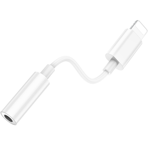 Адаптер BOROFONE BV21 Genuine Lightning - AUX 3.5 мм 8.2 см White Подсветка False