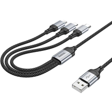 Кабель HOCO X102 Fresh 3 in 1 USB - Lightning/micro-USB/USB-Type-C 1 м Black (6942007608794)