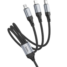 Кабель HOCO X102 Fresh 3 in 1 USB - Lightning/micro-USB/USB-Type-C 1 м Black (6942007608794)