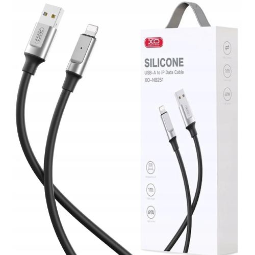 Кабель XO NB251 USB - Lightning 1 м Black (NB251_L_Black) Дополнительно сила тока 6 А; скорость передачи данных 480 Мбит/с