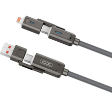Кабель XO NB275 USB Type-C/USB-A - USB Type-C/Lightning 4-in-1 60W 1m Gray (NB275_4-in-1_Gray)