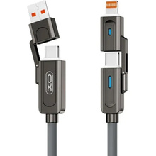 Кабель XO NB275 USB Type-C/USB-A - USB Type-C/Lightning 4-in-1 60W 1m Gray (NB275_4-in-1_Gray)