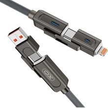 Кабель XO NB275 USB Type-C/USB-A - USB Type-C/Lightning 4-in-1 60W 1m Gray (NB275_4-in-1_Gray)