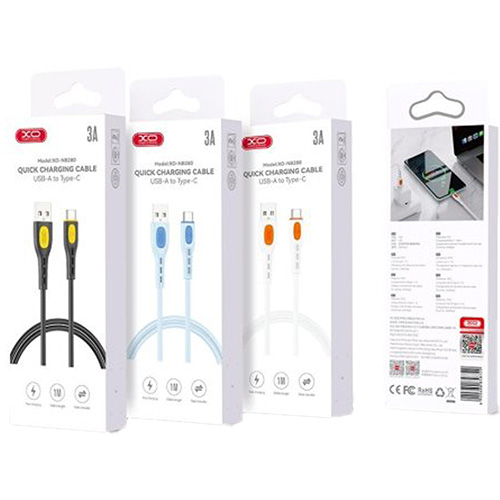 Кабель XO NB280 Jian Yan Series USB - USB Type-C 1m Black (NB280_C_Black) Тип USB - USB Type-С