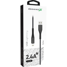 Кабель GRAND-X USB - Lightning 2,4A 1.2 м Black (FL-12В)
