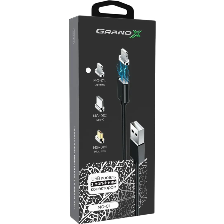 Покупка Кабель GRAND-X USB - Lightning 1 м Black  (МG-01L)