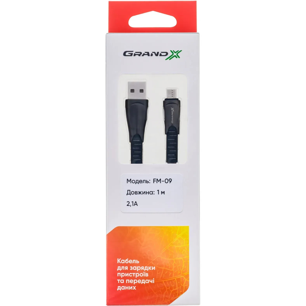 Кабель GRAND-X FM-09 USB - microUSB 1 м (FM09) Довжина 1