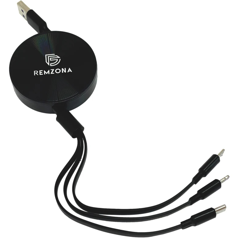 Кабель REMZONA USB3.0- Lightning/Type-C/Micro USB 100W 1.1м CUCLM1-02BK