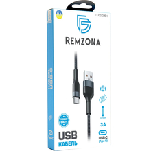 Кабель REMZONA USB2.0 - Type-C 3A 2 м (CUC2-02BK) Кабель REMZONA USB2.0 - Type-C 3A 2 м (CUC2-02BK)