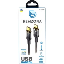 Кабель REMZONA USB Type-C - Lightning 1 м Black (CCL1-02BK)