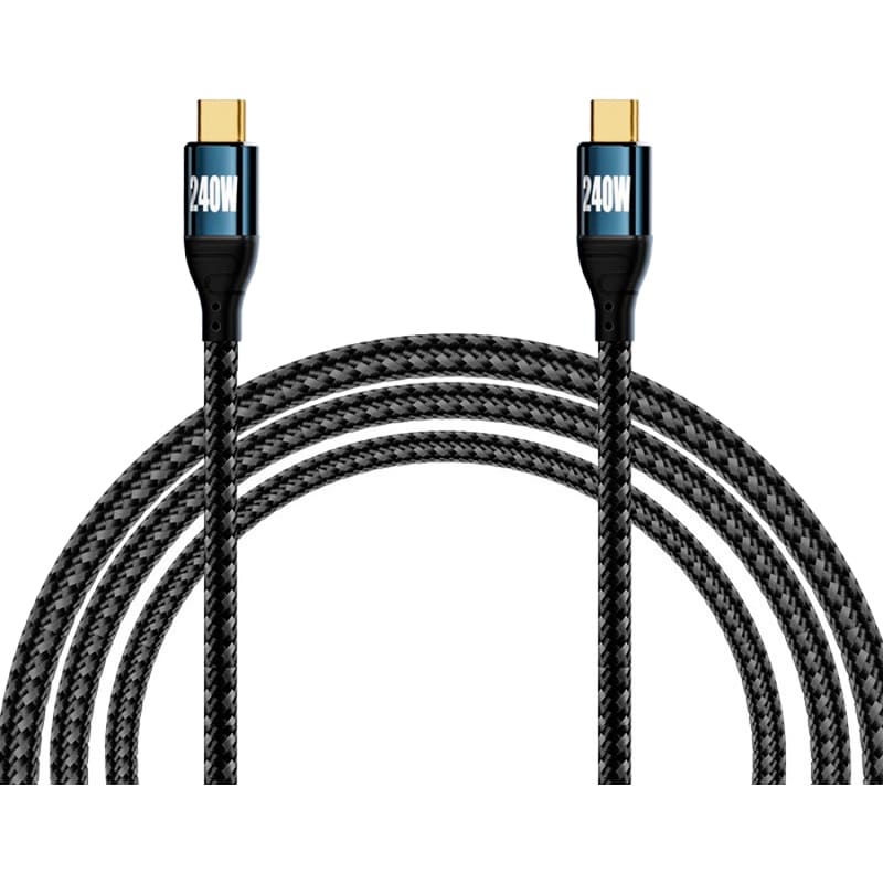 Кабель REMZONA USB Type-C - USB Type-C 240W 1.5 м Black (CCC15-05BK) Додатково Потужність 240Вт; Вбудований чіп Emark