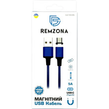 Кабель Remzona USB-A - USB-C 22.5W 5A CUC1M-02BL 1 м Blue (6958729012054)