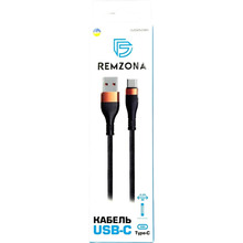 Кабель Remzona USB-A - USB-C 66W 6A CUC025-03BK 0.25 Black (6958739012440)