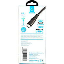 Кабель USB-C на USB-C 3.2 Gen2 100W 5A QC4.0 PD3.0 4K@60Hz 1m CCC1-03BK Black (6902856190727)