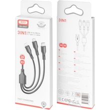Кабель XO CB-23U3 3 в 1 USB - micro-USB/USB Type-C/Lightning 1 м Black (CB-23U3-BK)