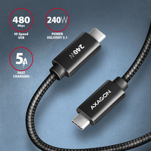 Кабель AXAGON USB Type-C - USB Type-C 3 м Black (BUCM2-CM30AB)