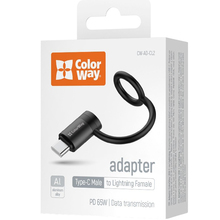 Адаптер-перехідник COLORWAY USB-C To Lightning Black (CW-AD-CL2)