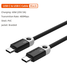 Кабель CABLETIME USB Type-C (M) - Type-C (M) PD60W 1 м Black (CUP4H)