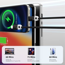 Кабель CABLETIME USB Type-C (M) - Type-C (M) PD60W 1 м Black (CUP4H)