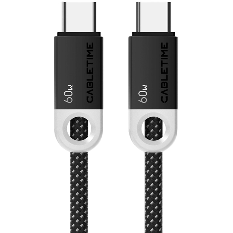 Кабель CABLETIME USB Type-C (M) - Type-C (M) PD60W 1 м Black (CUP4H)