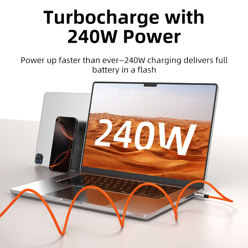 Кабель CABLETIME USB Type-C (M) - Type-C (M) PD240W 2 м Orange (CU06L) Тип USB Type-С - USB Type-С