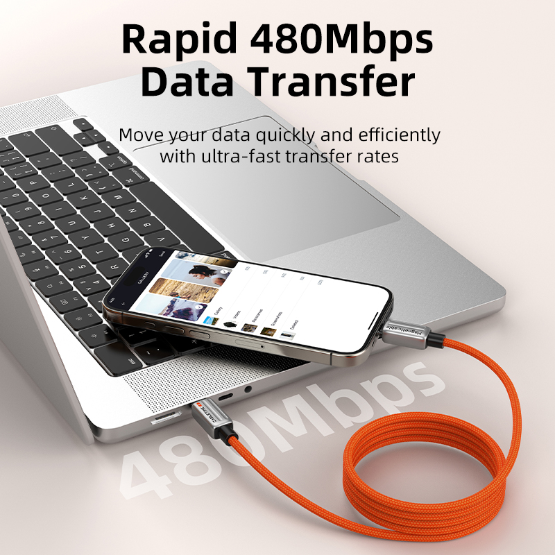 Кабель CABLETIME USB Type-C (M) - Type-C (M) PD240W 2 м Orange (CU06L) Длина 2