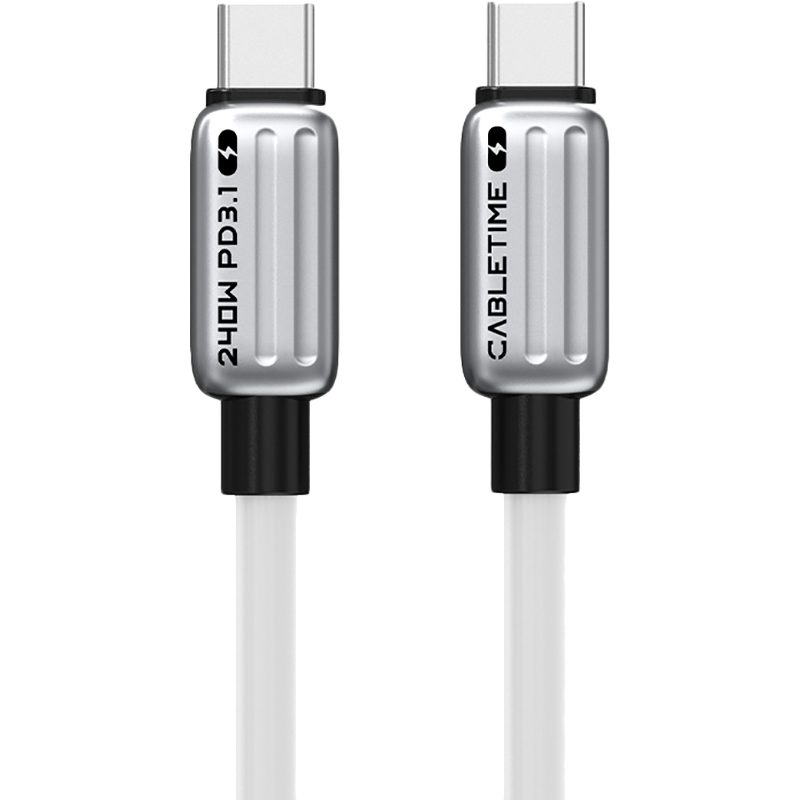 Кабель CABLETIME USB Type-C (M) - Type-C (M) PD240W 2 м (CU07L) Silver (CA915736)
