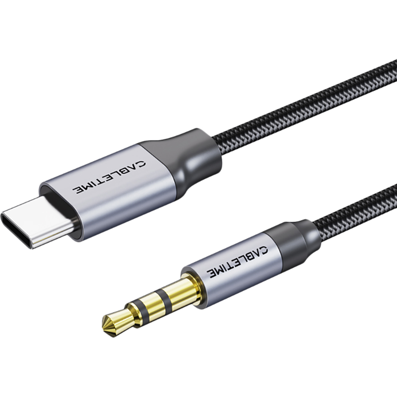 Кабель CABLETIME USB Type-C (M) - 3.5 мм (M) 1 м Silver (CF16H)