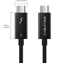 Кабель CABLETIME Thunderbolt 3 USB Type-C - USB Type-C 40Gbps 100W 20V/5A 5K/60HZ 0.5 м Black (CA915392)