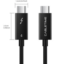 Кабель CABLETIME Thunderbolt 4 USB Type-C - USB Type-C 40Gbps 100W 20V/5A 8K/60HZ 1 м Black (CA915422)