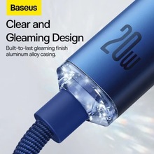 Кабель BASEUS Crystal Shine Series Fast Charging Data Cable Type-C to Lightning 20W 2 m Blue (CAJY000303)