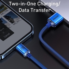 Кабель BASEUS Crystal Shine Series Fast Charging Data Cable USB to Lightning 2.4A 1.2m Blue (CAJY000003)