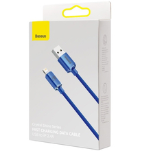 Кабель BASEUS Crystal Shine Series Fast Charging Data Cable USB to Lightning 2.4A 1.2m Blue (CAJY000003)