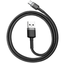 Кабель BASEUS Cafule Cable USB to Type-C 3A 0.5 m Gray+Black (CATKLF-AG 1)