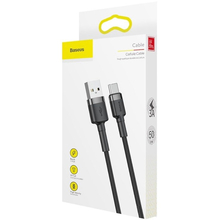 Кабель BASEUS Cafule Cable USB to Type-C 3A 0.5 m Gray+Black (CATKLF-AG 1)