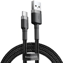 Кабель BASEUS Cafule Cable USB to Type-C 3A 0.5 m Gray+Black (CATKLF-AG 1)